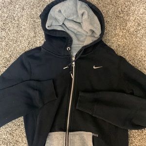 -Vintage “Mini Swoosh” Grey and Black Zip up